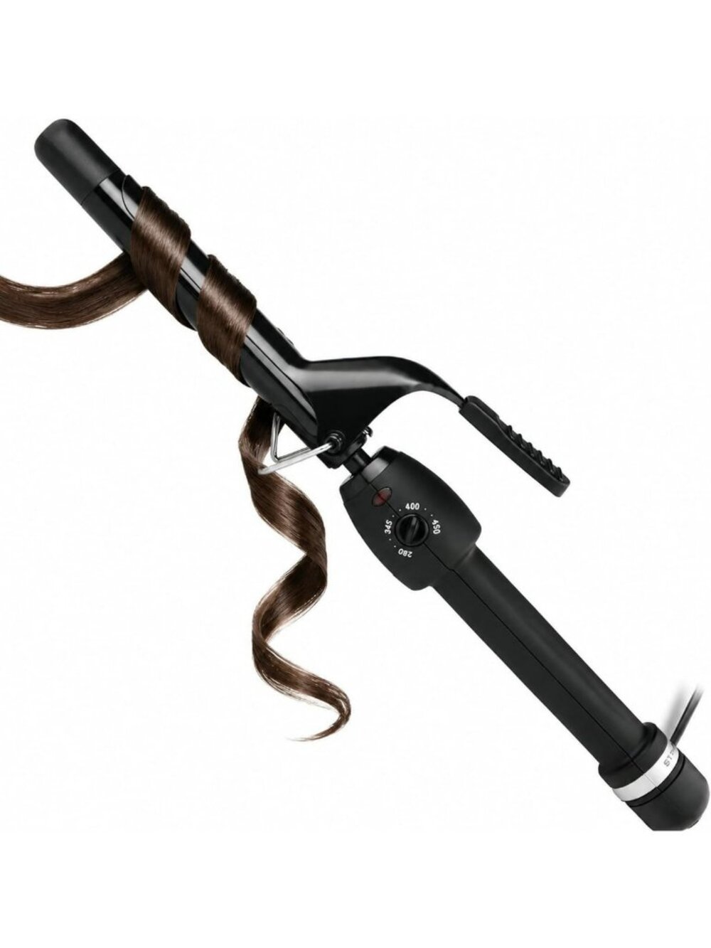 Professional Black Gold Curling Iron with Stay-Temp Technology & Thumb Grip